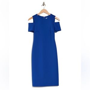 Calvin Klein Beautiful Open Shoulder Royal Blue Dress